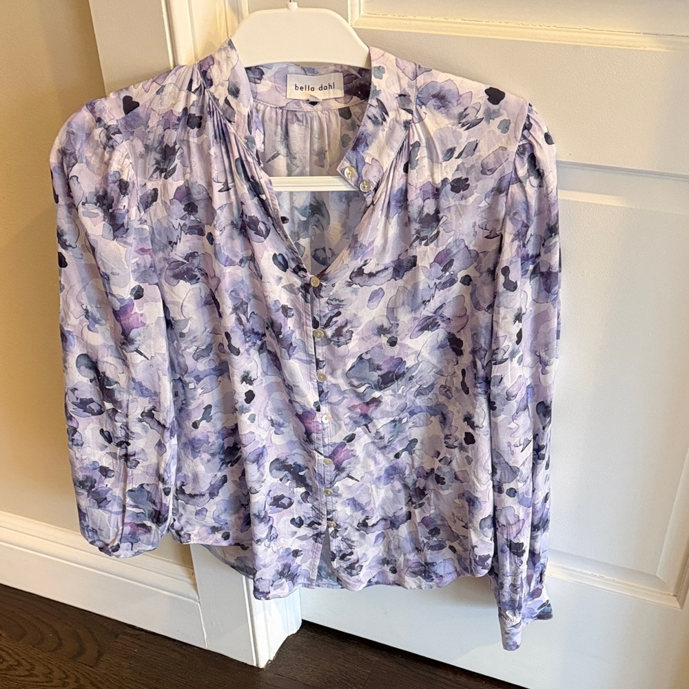 Bella Dahl Lavender Floral Blouse